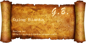 Gying Bianka névjegykártya